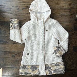 Dress coat with camo detail